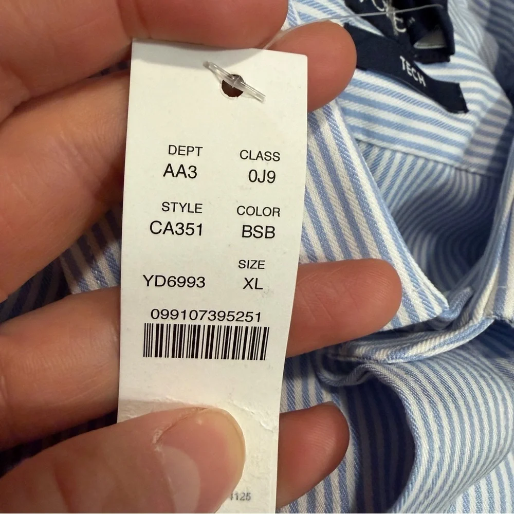 J crew Slim Bowery performance stretch dress shirt with spread collar